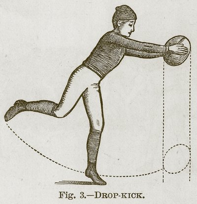 Drop-Kick, Illustration für Cassells Buch der Sportarten und Zeitvertreibe, ca. 1890 von English School