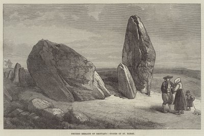 Druidische Überreste der Bretagne, Steine von St. Barbe (Gravur) von English School