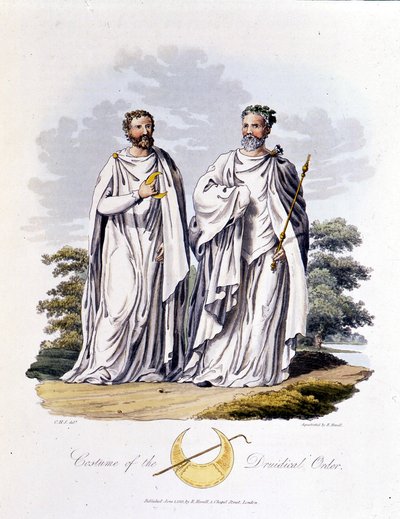Druiden - in „Celts and Goths, customs of the inhabitants of the British Isles of the early 6th century and the Goth nations of the west coast of the Baltic“, von S.R. Meyrick und Ch. Smith von English School