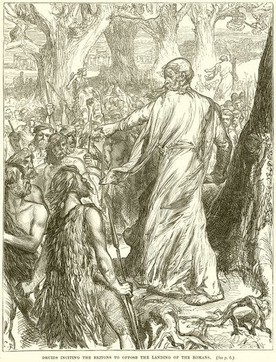 Druiden hetzen die Briten gegen die Landung der Römer auf von English School