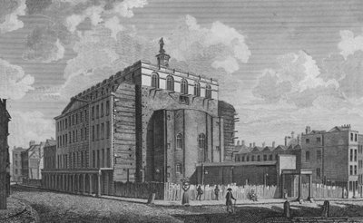 Drury Lane Theater, Westminster, abgebrannt 1809 von English School