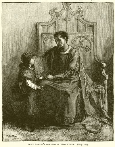 Herzog Roberts Sohn vor König Heinrich von English School