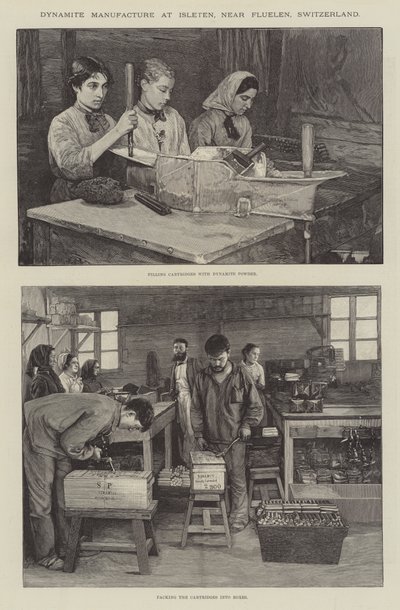 Dynamitherstellung in Isleten, in der Nähe von Flüelen, Schweiz von English School