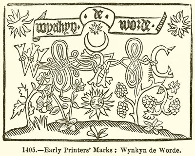 Frühe Druckermarken: Wynkyn de Worde von English School