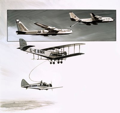 Frühe Luftbetankung für eine Handley Page W10 von English School