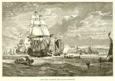 Schiffe der East India Company verlassen Woolwich (1623) von English School