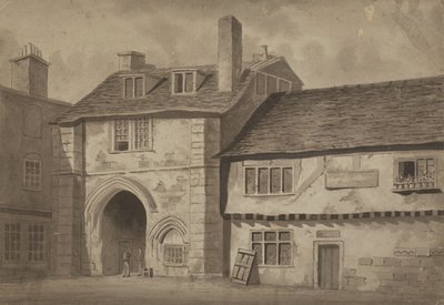 Ostansicht des Tores zur Abtei von St. Saviour, Bermondsey, ca. 1825 von English School