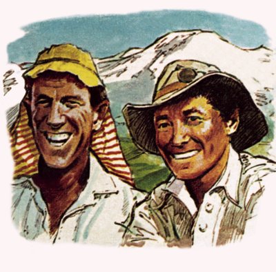 Edmund Hilary und Sherpa Tenzing von English School