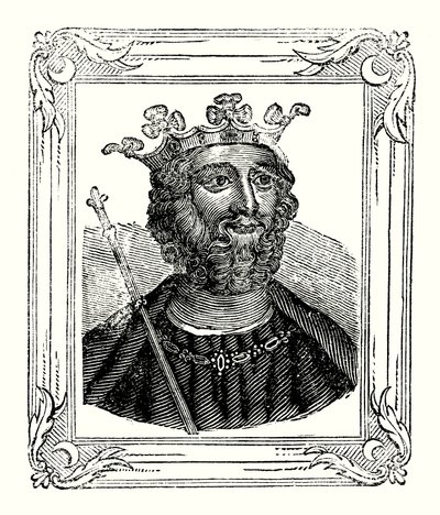 Edward II wurde 1284 geboren, 1308 gekrönt und 1328 ermordet (Gravur) von English School