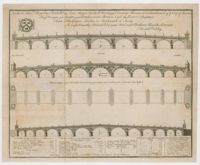 Edward Oakleys Entwürfe für die Blackfriars Bridge von English School