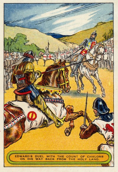 Edwards Duell mit dem Grafen von Chalons auf dem Rückweg aus dem Heiligen Land von English School