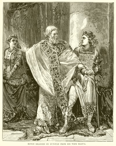 Edwin von Dunstan von seiner Frau Elgiva weggezogen von English School