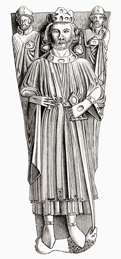 Abbild von König Johann auf seinem Grab in der Kathedrale von Worcester, aus 