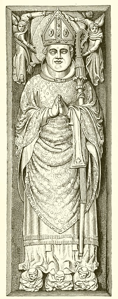 Abbild von William of Wykeham auf seinem Grab in der Kathedrale von Winchester von English School