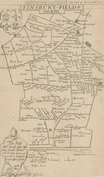 Ausarbeitung einer Bogenschießkarte von 1594 von English School