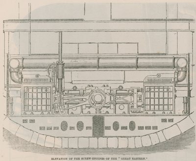 Aufriss der Schraubenmaschinen der Great Eastern von English School