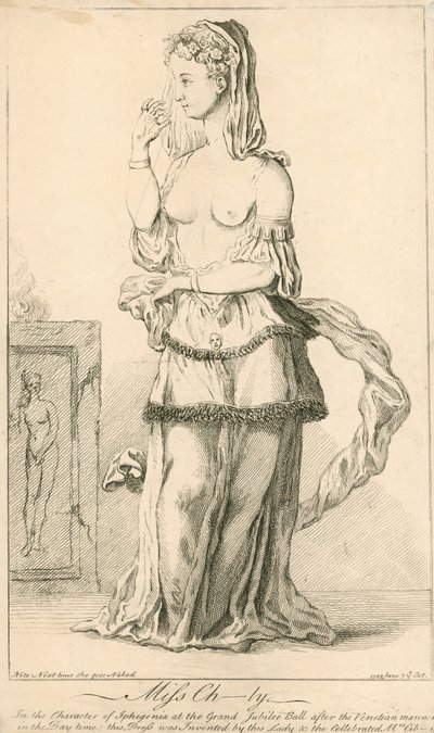 Elizabeth Chudleigh, in der Rolle der Iphigenie beim Grand Jubilee Ball von English School