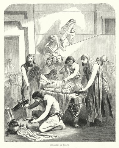 Einbalsamierung von Joseph (Gravur) von English School