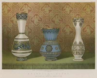 Emailliertes Glas aus der russischen Kaiserlichen Manufaktur von English School