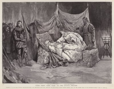 Englische Schauspieler Henry Irving und Ellen Terry in einer Produktion von Shakespeares König Lear im Lyceum Theater, London von English School