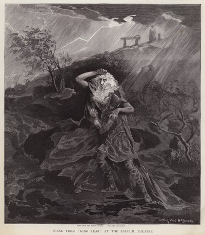 Englische Schauspieler Henry Irving und William Haviland in einer Aufführung von Shakespeares König Lear im Lyceum Theatre, London von English School