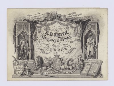 Graveur und Drucker, H D Smith, Visitenkarte von English School