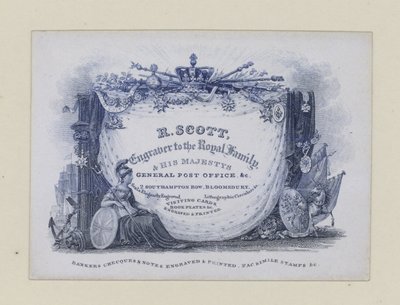 Graveure, R Scott, Visitenkarte von English School