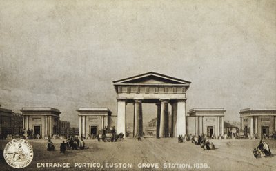 Eingangsportikus, Euston Grove Station, 1838 von English School