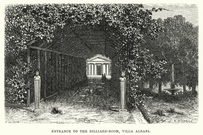 Eingang zum Billardzimmer, Villa Albani (Stich) von English School