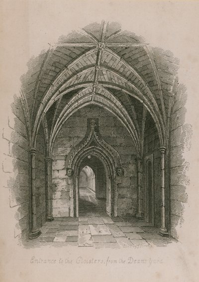 Eingang zu den Kreuzgängen vom Deans Yard, Westminster Abbey, London von English School