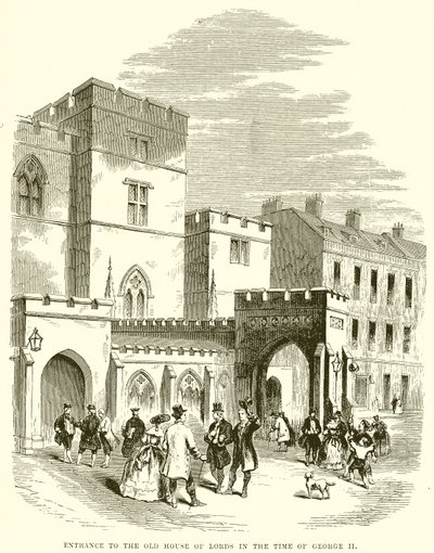 Eingang zum alten House of Lords zur Zeit von George II von English School