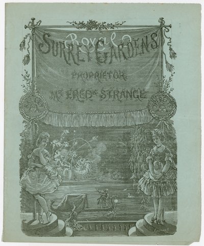 Eintrittskarte zu den Royal Surrey Gardens, Walworth, Surrey von English School