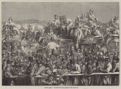 Epsom-Rennen, Warten auf den Start (Gravur) von English School