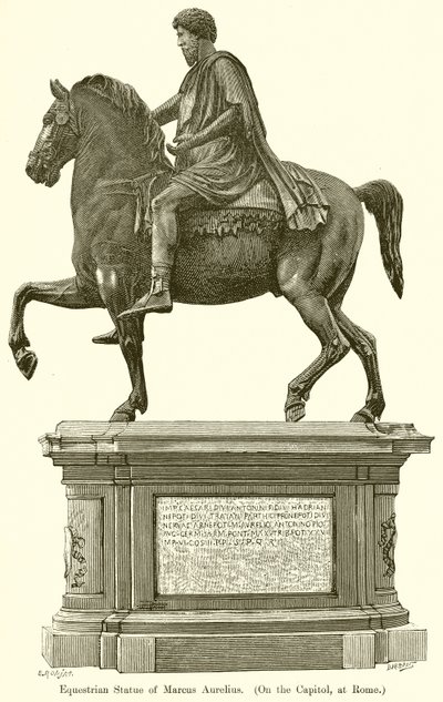 Reiterstatue von Marcus Aurelius (auf dem Kapitol in Rom) von English School