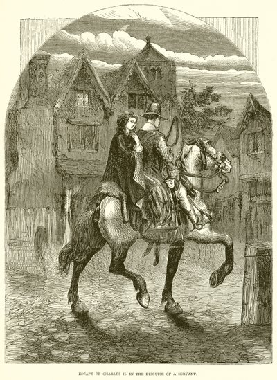 Flucht von Charles II. in der Verkleidung eines Dieners von English School