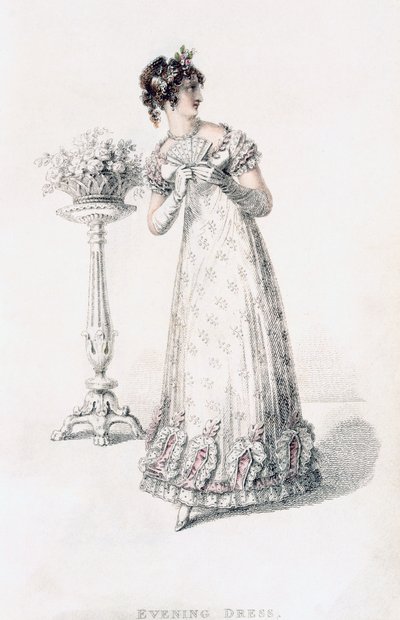 Abendkleid, Modeplatte aus Ackermanns Repository of Arts von English School