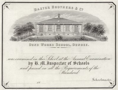 Prüfungszeugnis von Dens Works School von English School