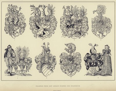 Beispiele aus Jost Ammans Wappen und Stammbuch von English School