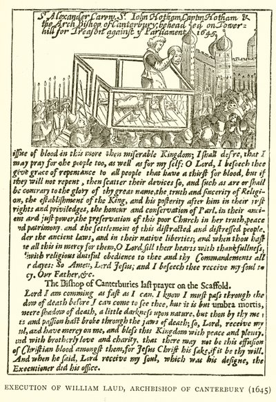 Hinrichtung von William Laud, Erzbischof von Canterbury (1645) von English School
