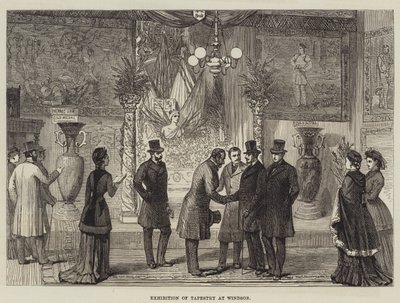 Ausstellung von Wandteppichen in Windsor (Gravur) von English School
