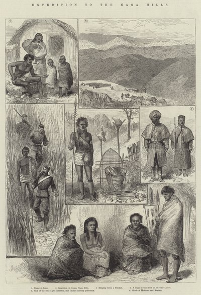 Expedition zu den Naga-Hügeln (Stich) von English School