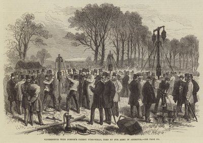 Experimente mit Nortons Patent-Rohrbrunnen, verwendet von unserer Armee in Abessinien von English School