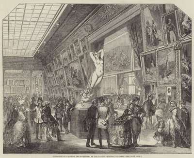 Ausstellung von Malerei und Skulptur im Palais National in Paris (Stich) von English School