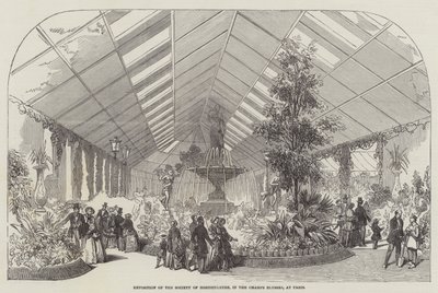 Ausstellung der Gesellschaft für Gartenbau, in den Champs Elysees, in Paris von English School
