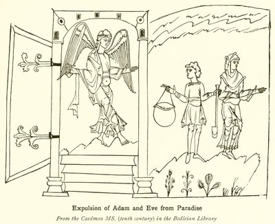 Vertreibung von Adam und Eva aus dem Paradies von English School