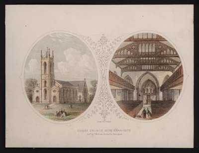 Außen- und Innenansichten der Christ Church, Harrogate, Yorkshire von English School