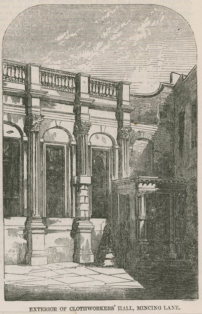 Äußeres der Clothworkers Hall, Mincing Lane, London von English School