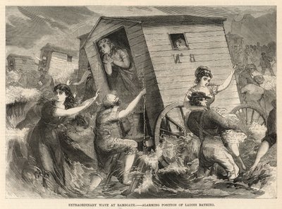 Außergewöhnliche Welle in Ramsgate; Alarmierende Lage der badenden Damen von English School