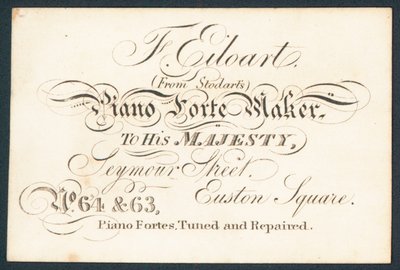 F Eiloart, Klavierbauer, Visitenkarte von English School