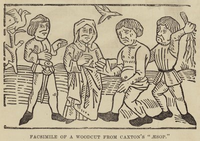 Faksimile eines Holzschnitts aus Caxtons "Aesop" von English School